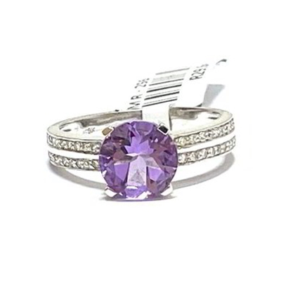 Amethyst Diamond Ring