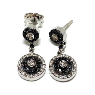 Black and White Gold Earrings